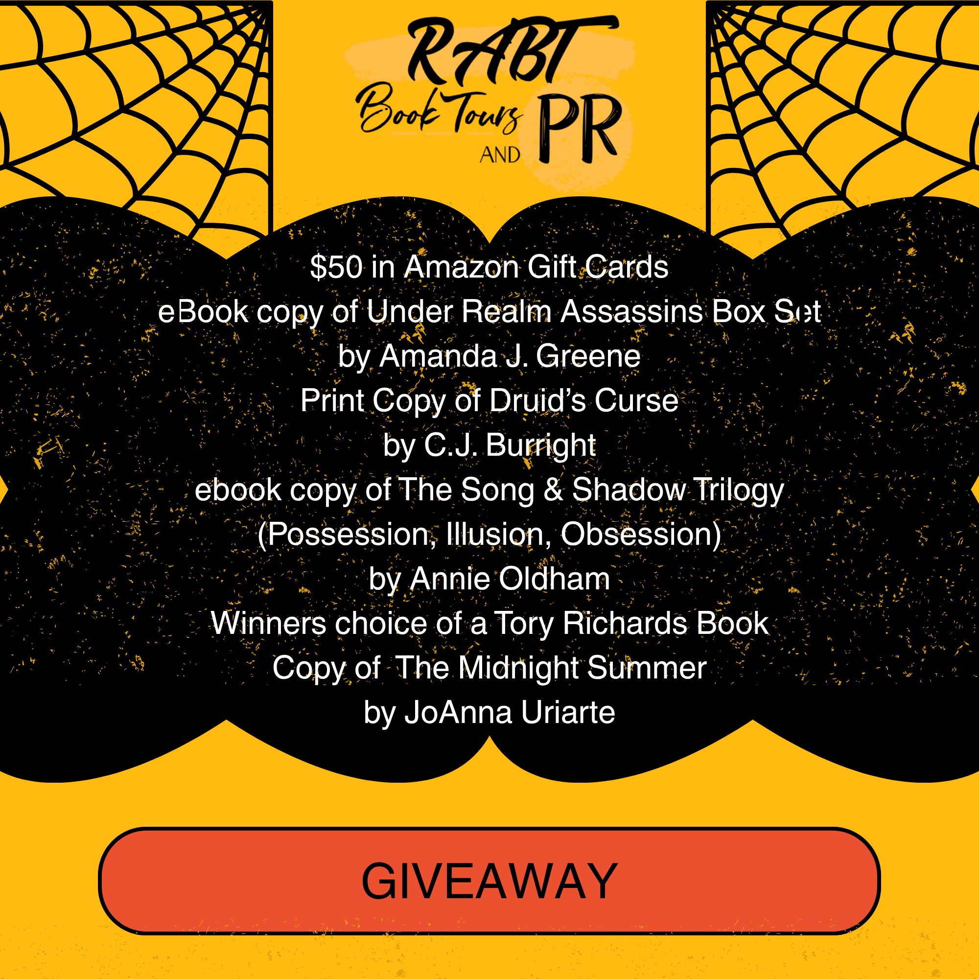 Prize Pack for the RABT Presents HALLOWEEN BOOK BLAST